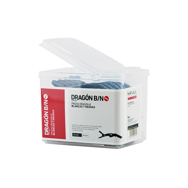 Bifull Pinces Dragon Bote 25uds (10UND Blanches, 15 Unds Noires)