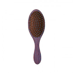 Bifull Brosse en Bois Rayé Marron Ovale