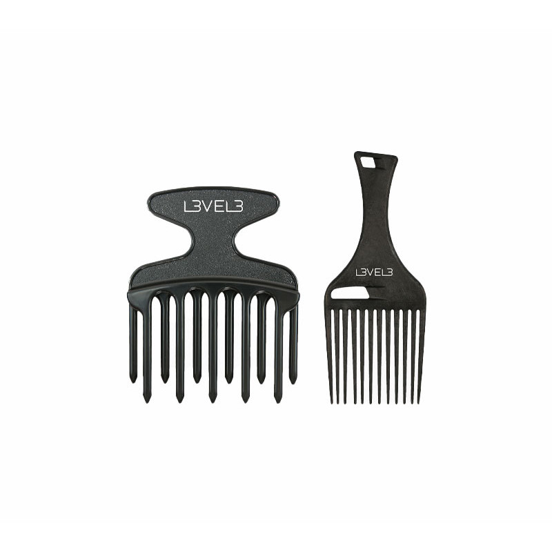 L3vel3 Ensemble de 2 Peignes Noirs Afro L3vel3 Ensemble de 2 Peignes Noirs Afro