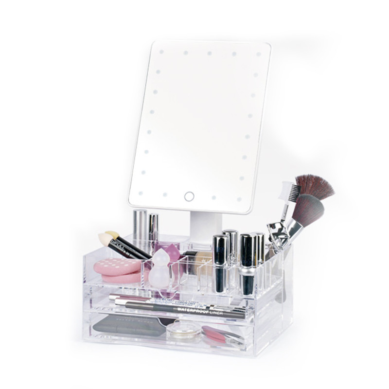 Miroir Lumière Tactile à Pile avec Organisateur Absolute Class Miroir Lumière Tactile à Pile avec Organisateur Absolute Class