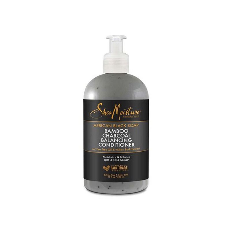 Après-shampoing équilibrant au savon noir africain Shea Moisture avec charbon de bambou (384 ml)