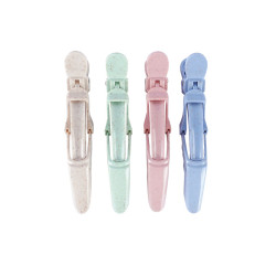 Set de clips à cheveux professionnels Wad Vert, Rose, Bleu, Naturel 4pcs/Boîte