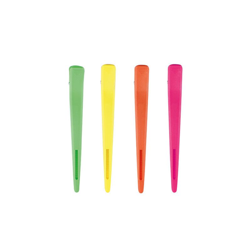 Ensemble de pinces à cheveux professionnelles Wad Jaune, Rose, Vert, Orange 4pcs/Boîte