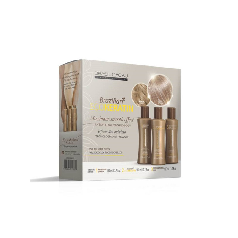 Brésil Cacao Kit Brésilien Ecokeratin Traitement (3x110ml)