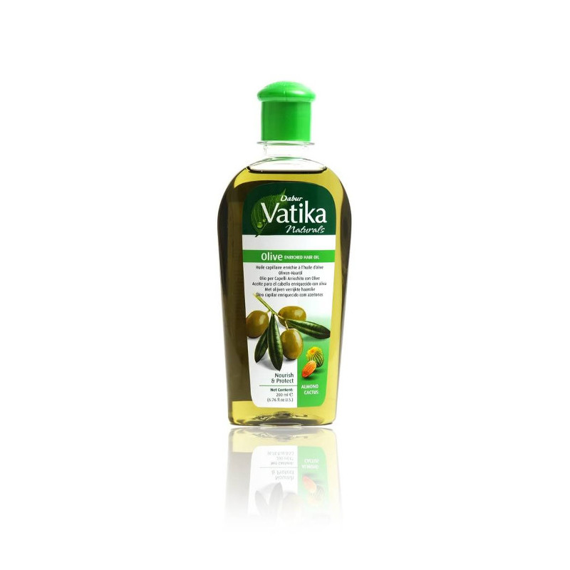 Huile capillaire enrichie en olives vierges Vatika (200ml)