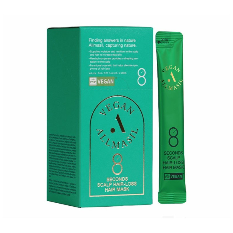 All Masil 8 Secondes Masque capillaire anti-chute cuir chevelu Sachet stick 20x8ml