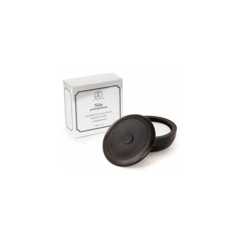 Taylor de Old Bond Street savon à raser Platinum dans un bol en bois (100g) Taylor de Old Bond Street savon à raser Platinum dans un bol en bois (100g)