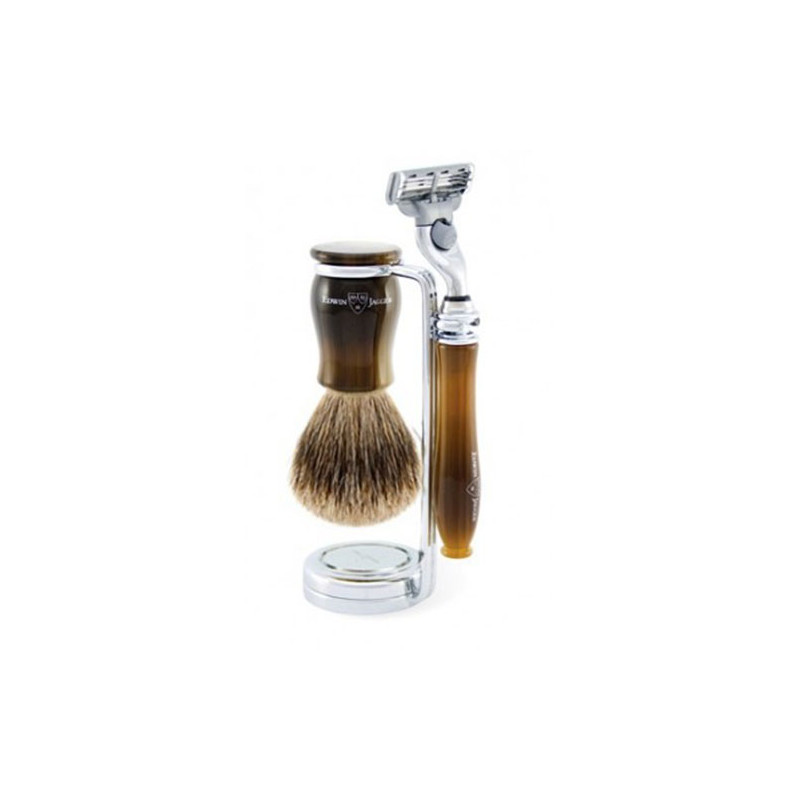 Edwin Jagger Rasoir Mach 3® Rasoir, Brosse et Corne