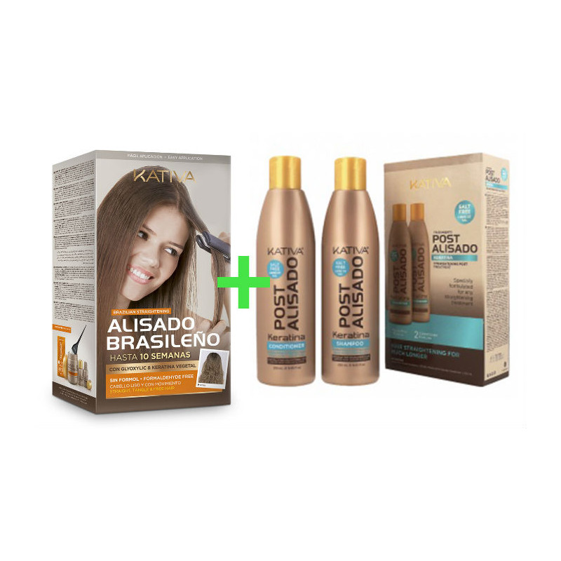 Kativa Keratina & Argan Oil Kit Lissage Brésilien + Kit Post Lissage (2x250ml) Kativa Keratina & Argan Oil Kit Lissage Brésilien + Kit Post Lissage (2x250ml)