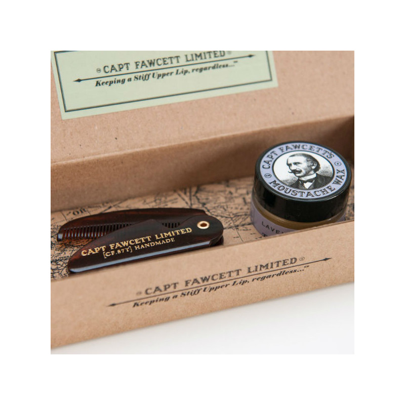 Captain Fawcett's Etui Cire Moustache Lavande & Peigne