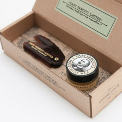 Captain Fawcett's Étui à Cire Moustache Bois de Santal Extra Strong & Comb