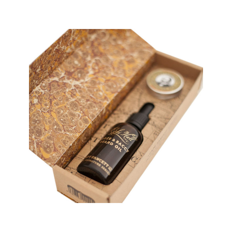 Captain Fawcett's Ricki Hall Booze & Baccy  Pack Huile & Moustache de Cire