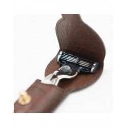 Captain Fawcett Maquinilla Afeitar Mach 3 con Funda Cuero 