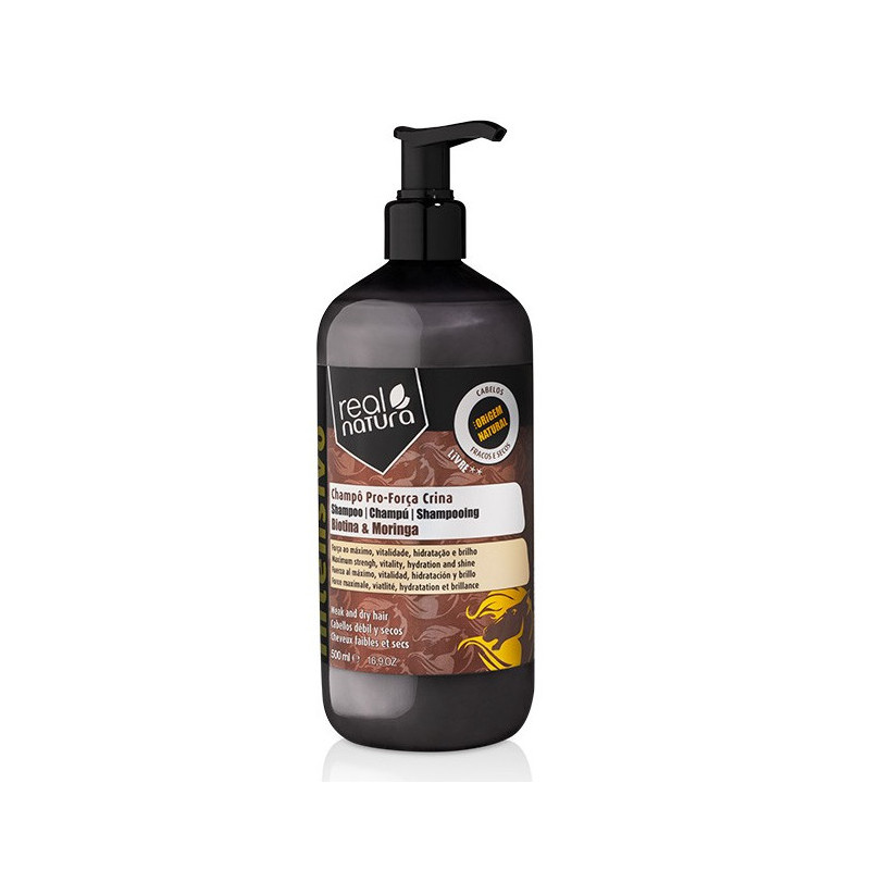 Real Natura Pro-Força Crina Shampooing Sans Sel (500ml)